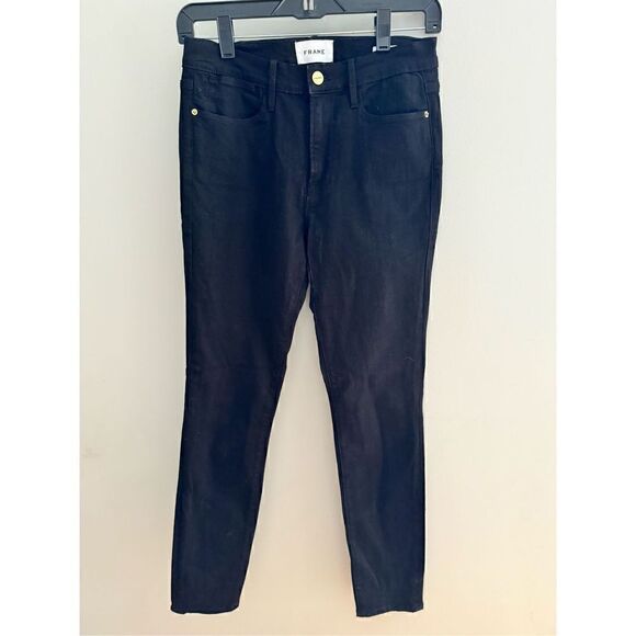 FRAME DENIM "LE HIGH SKINNY" Stretch Jeans In "FILM NOIR" Size 27 - Picture 4 of 11